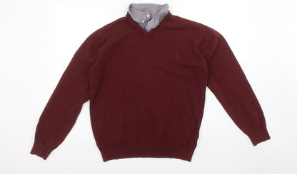 Mens UK Size M Pierre Cardin Red Pullover Jumper