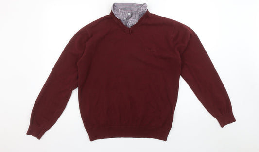 Mens UK Size M Pierre Cardin Red Pullover Jumper