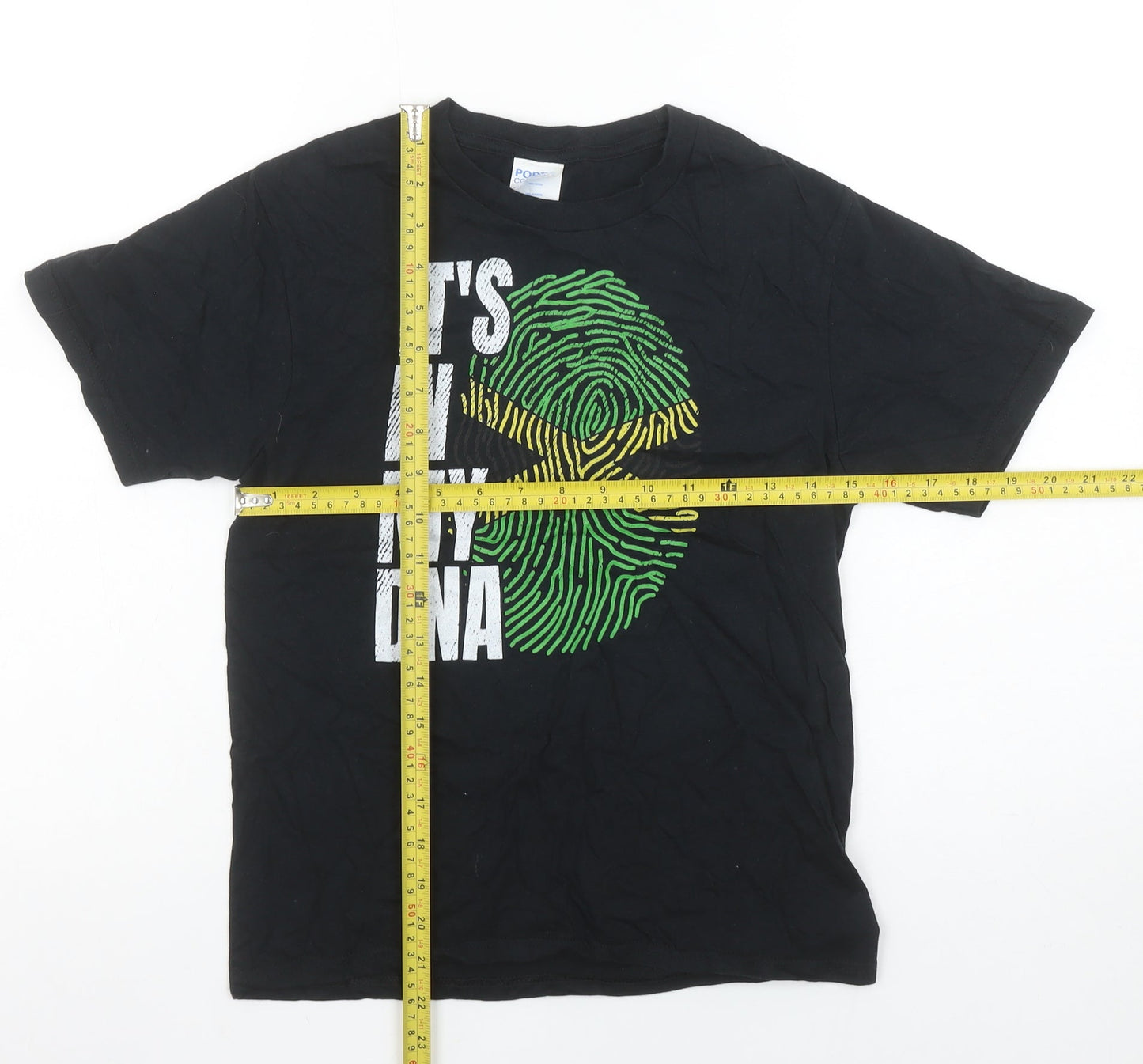Boys UK Size 9-10 Years Port & Company Black Basic T-Shirt