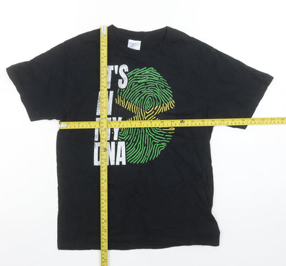 Boys UK Size 9-10 Years Port & Company Black Basic T-Shirt