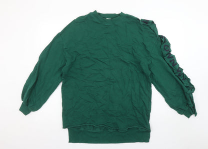 Womens UK Size S Pull&Bear Green Pullover Sweatshirt