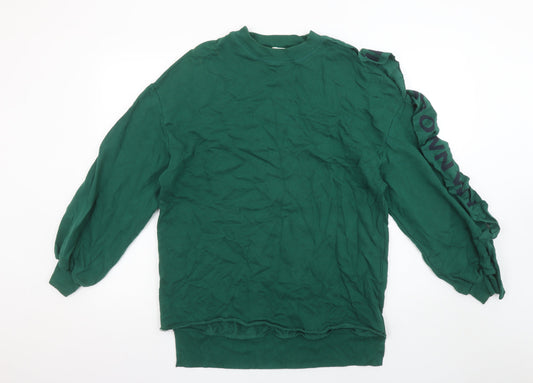 Womens UK Size S Pull&Bear Green Pullover Sweatshirt