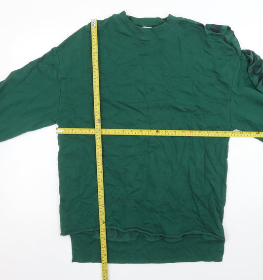 Womens UK Size S Pull&Bear Green Pullover Sweatshirt