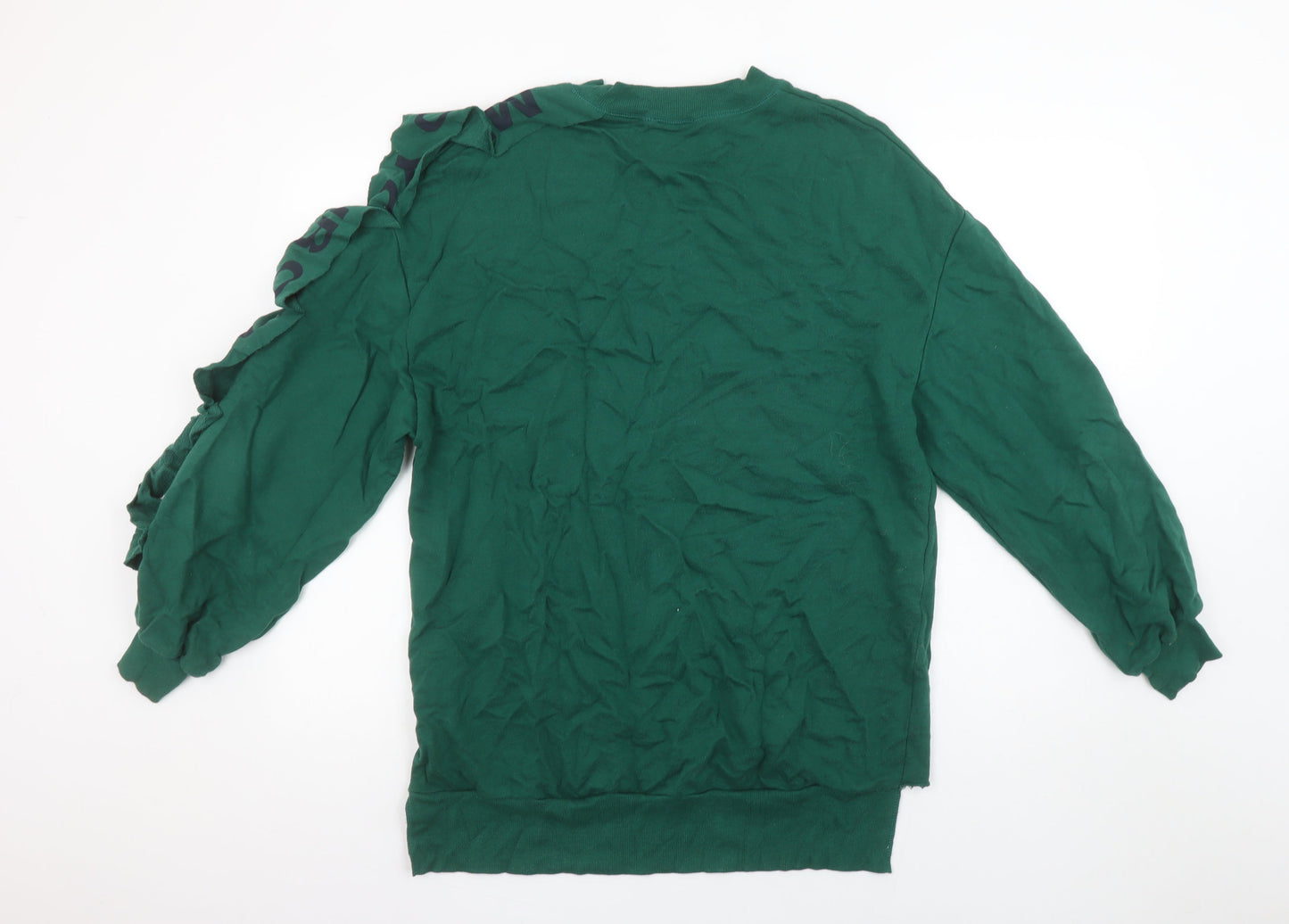 Womens UK Size S Pull&Bear Green Pullover Sweatshirt