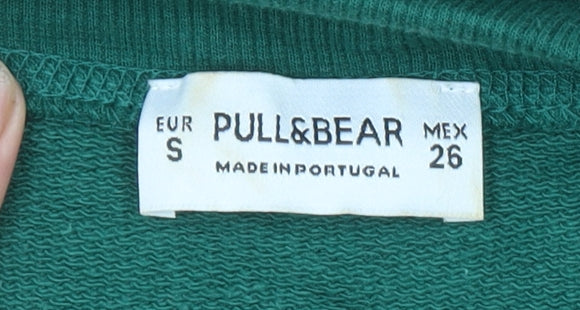Womens UK Size S Pull&Bear Green Pullover Sweatshirt