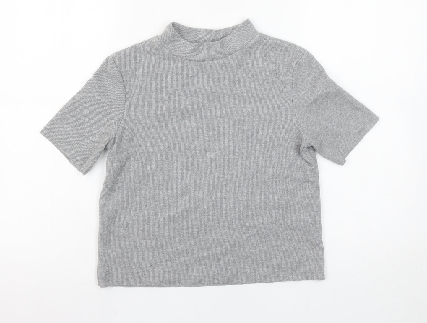 Womens UK Size S Zara Grey Basic T-Shirt