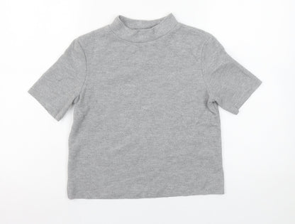Womens UK Size S Zara Grey Basic T-Shirt