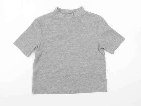Womens UK Size S Zara Grey Basic T-Shirt