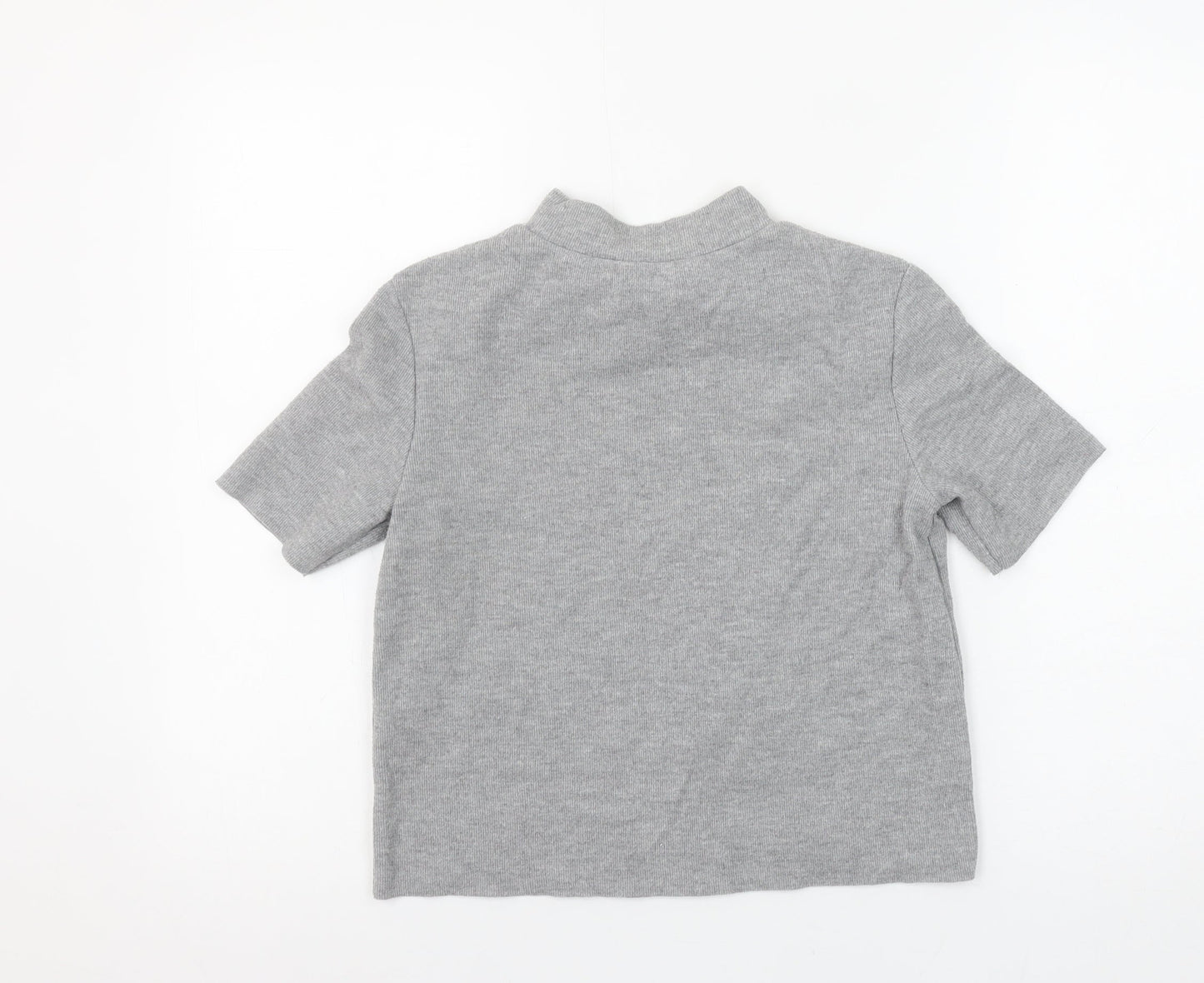 Womens UK Size S Zara Grey Basic T-Shirt