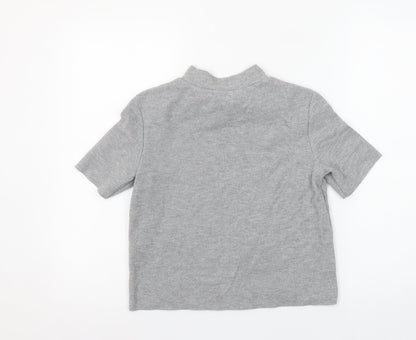Womens UK Size S Zara Grey Basic T-Shirt
