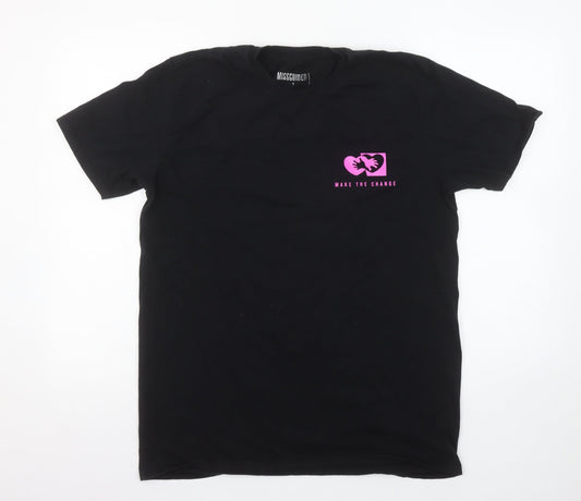 Womens UK Size S Missguided Black Basic T-Shirt
