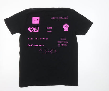Womens UK Size S Missguided Black Basic T-Shirt