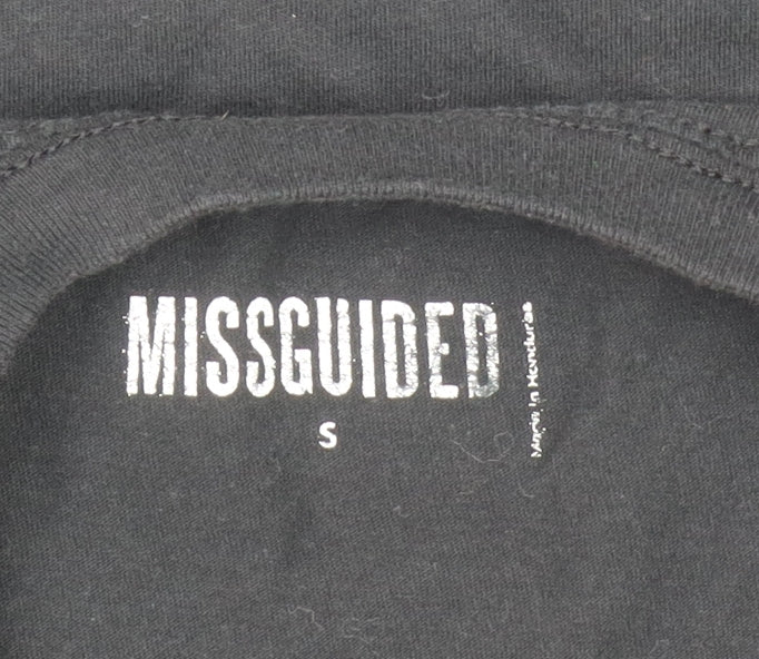 Womens UK Size S Missguided Black Basic T-Shirt