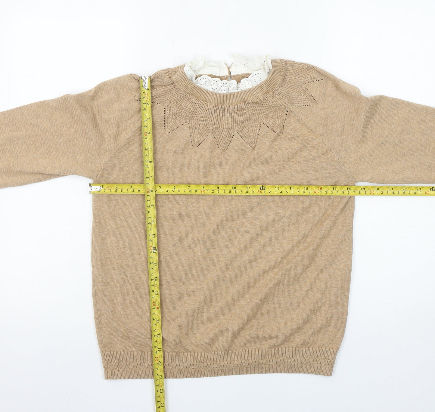Womens UK Size 12 Springfield Beige Pullover Jumper