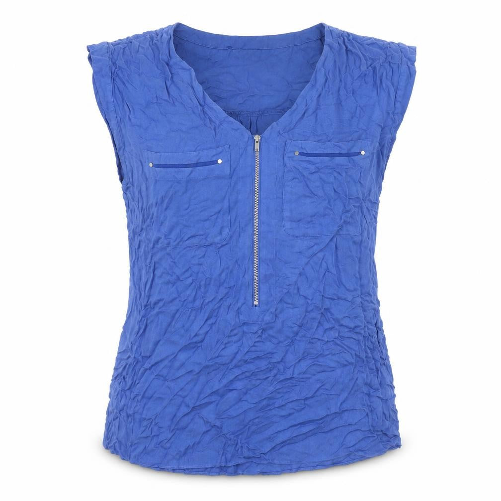 Womens UK Size 10 Warehouse Blue Tunic Blouse