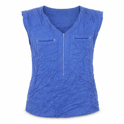 Womens UK Size 10 Warehouse Blue Tunic Blouse