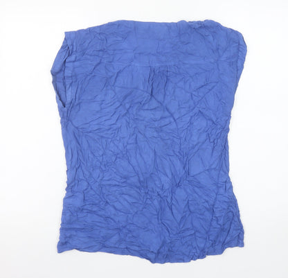 Womens UK Size 10 Warehouse Blue Tunic Blouse