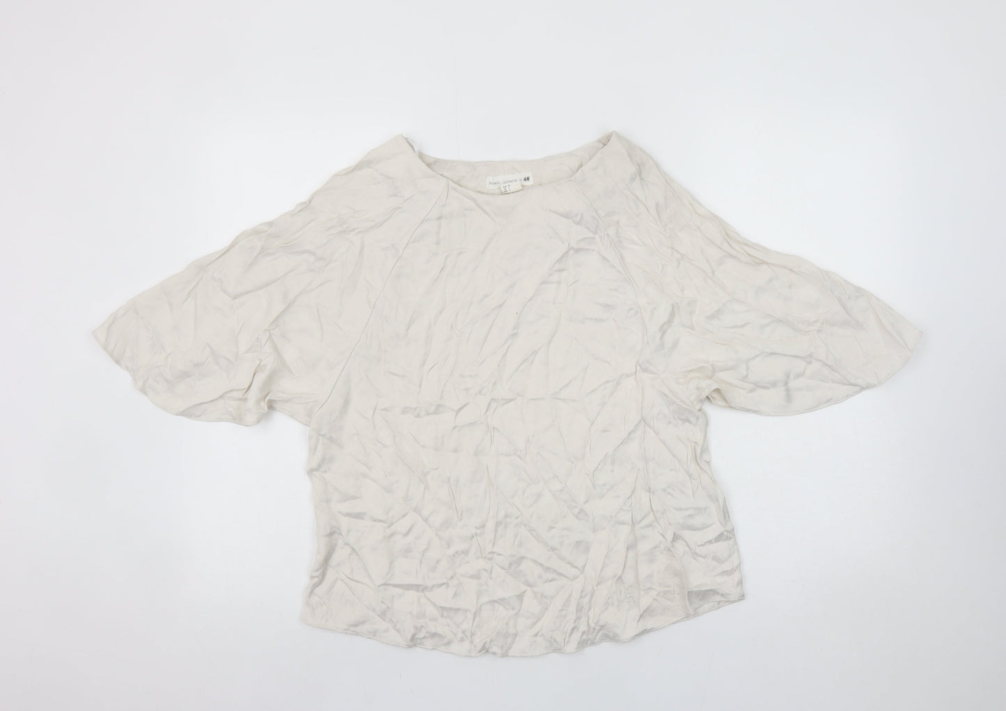 Womens UK Size 8 H&M Ivory Kimono Blouse