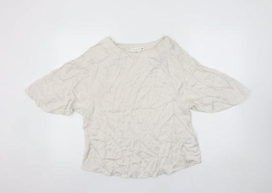 Womens UK Size 8 H&M Ivory Kimono Blouse