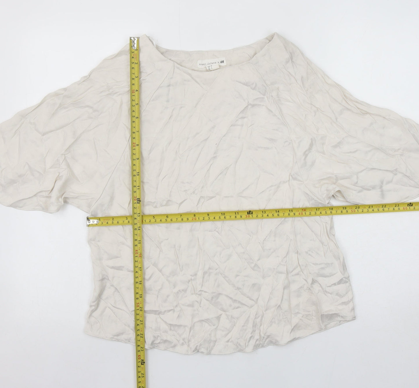 Womens UK Size 8 H&M Ivory Kimono Blouse