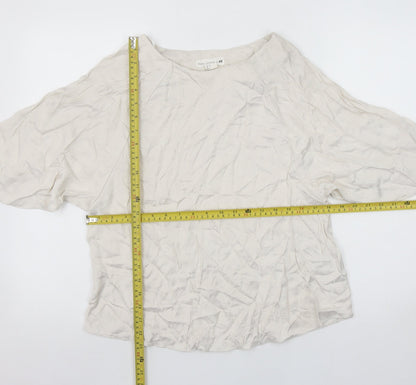 Womens UK Size 8 H&M Ivory Kimono Blouse