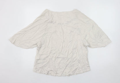 Womens UK Size 8 H&M Ivory Kimono Blouse