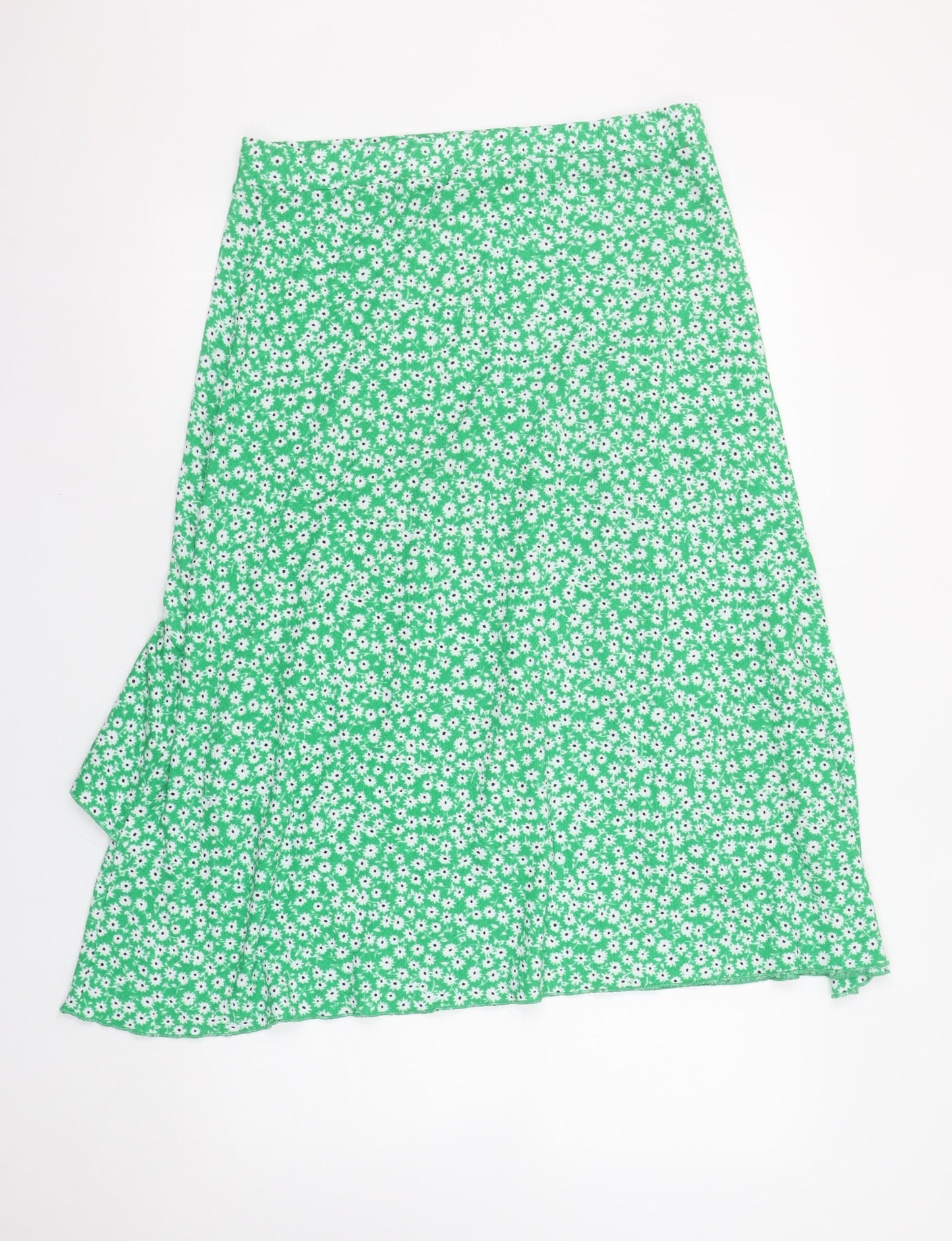 Savida Women’s Green Floral A-Line Midi Skirt Size XL