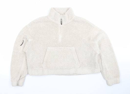 Womens UK Size S Bershka Beige Pullover Sweatshirt