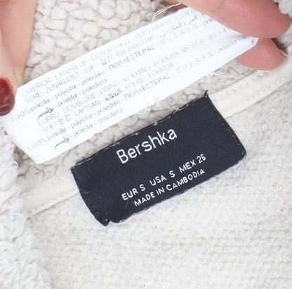 Womens UK Size S Bershka Beige Pullover Sweatshirt