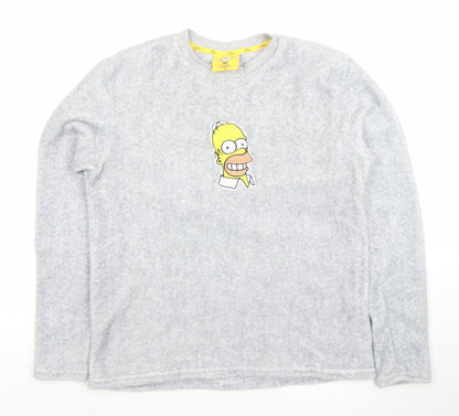 The Simpsons Men's Grey Long Sleeve Pyjama Top - Medium