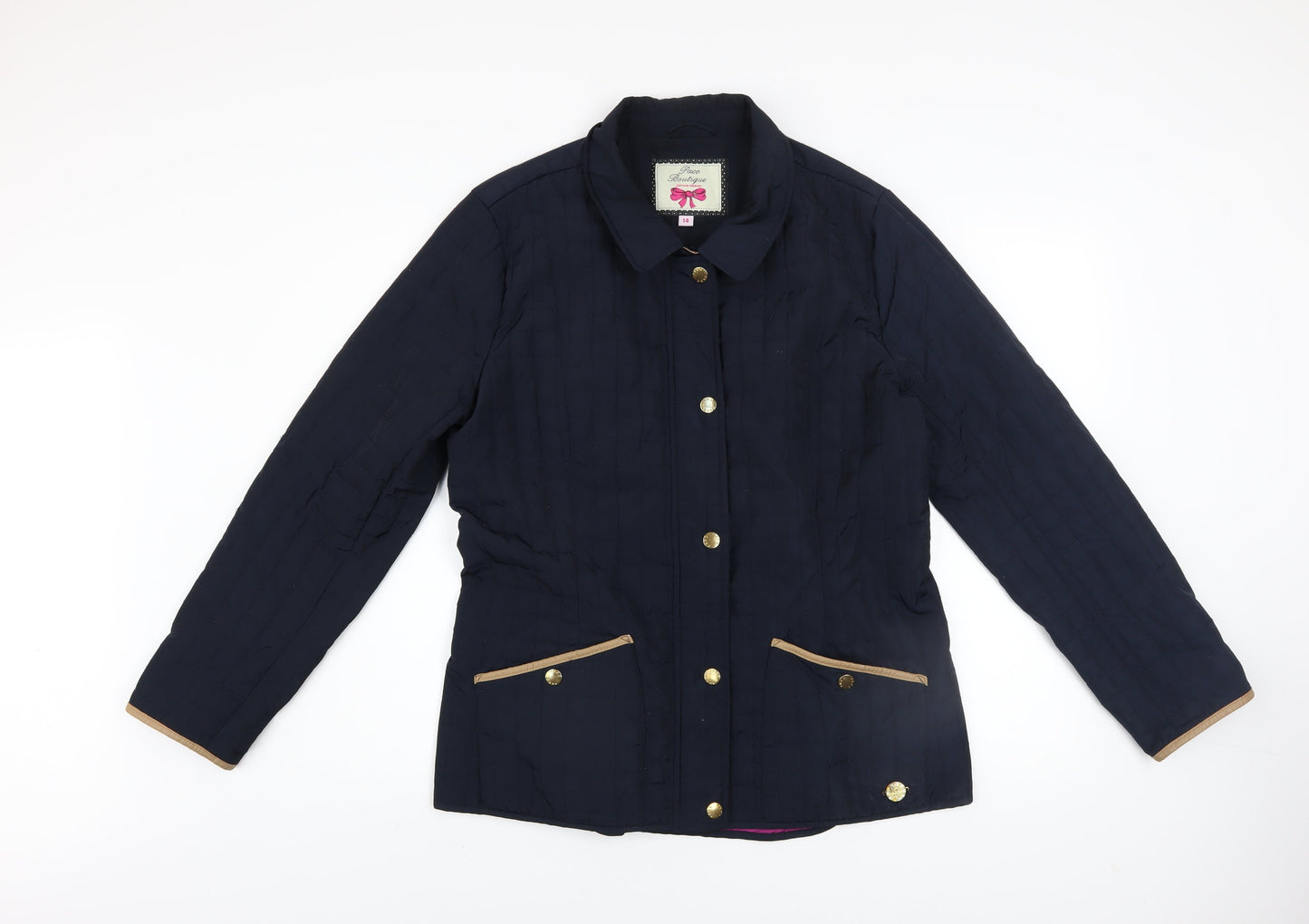 Womens UK Size 14 Paco Boutique Blue Quilted Coat