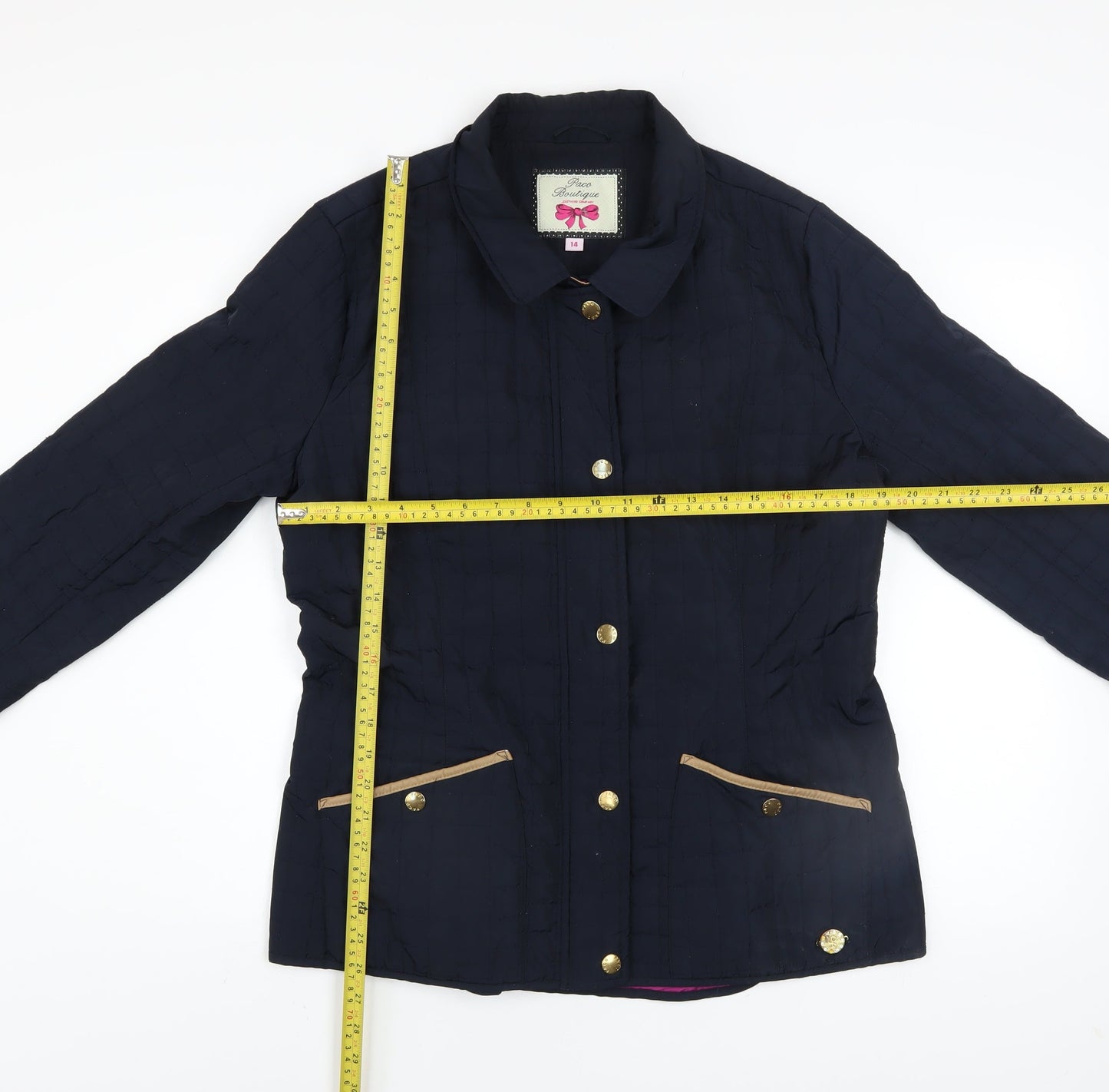 Womens UK Size 14 Paco Boutique Blue Quilted Coat