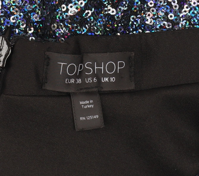 Womens UK Size 10 Topshop A-Line Knit Skirt