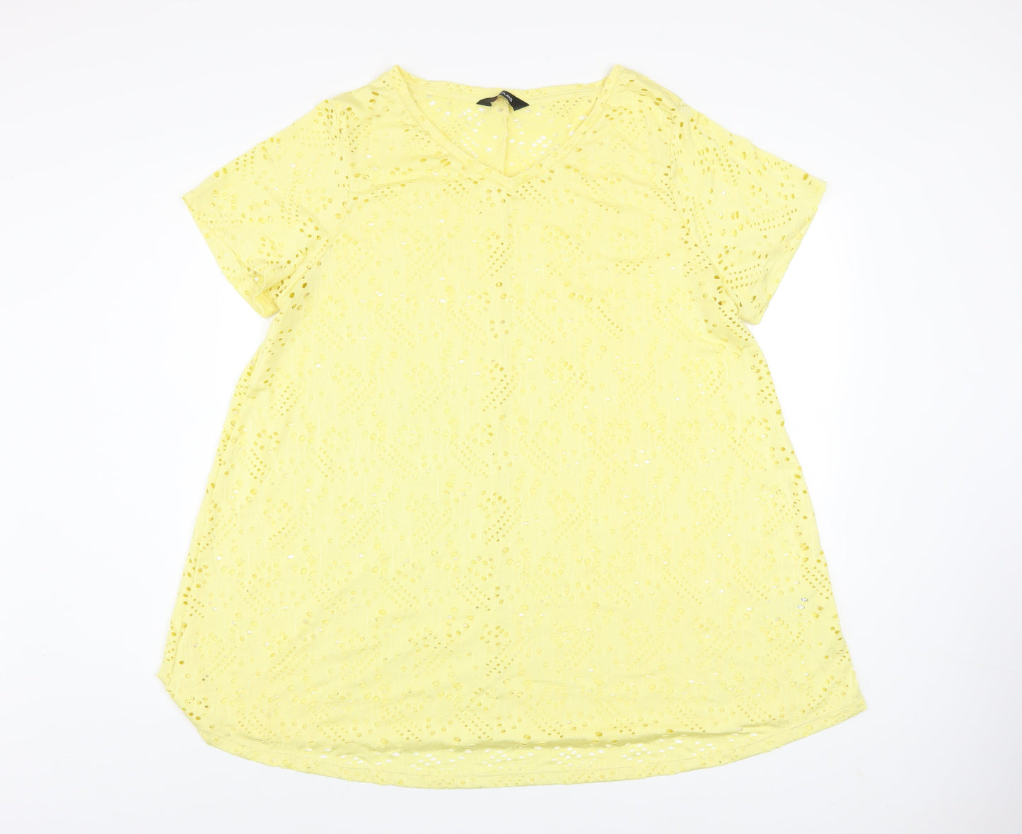 Womens UK Size 20 Yours Yellow Tunic T-Shirt