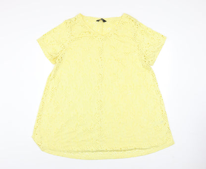 Womens UK Size 20 Yours Yellow Tunic T-Shirt
