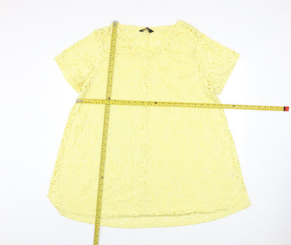Womens UK Size 20 Yours Yellow Tunic T-Shirt