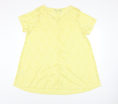 Womens UK Size 20 Yours Yellow Tunic T-Shirt