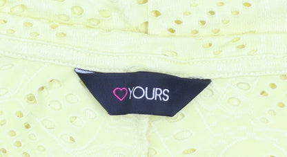 Womens UK Size 20 Yours Yellow Tunic T-Shirt