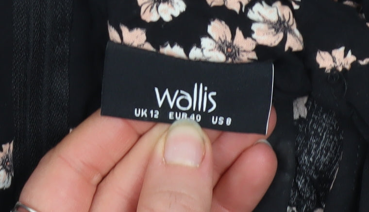 Womens UK Size 12 Wallis One-Piece Black Jumpsuit