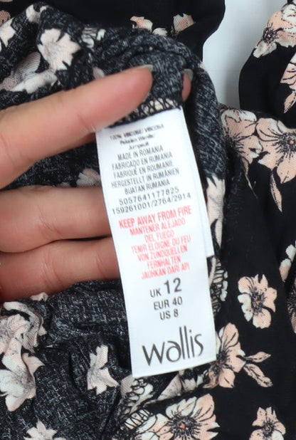 Womens UK Size 12 Wallis One-Piece Black Jumpsuit