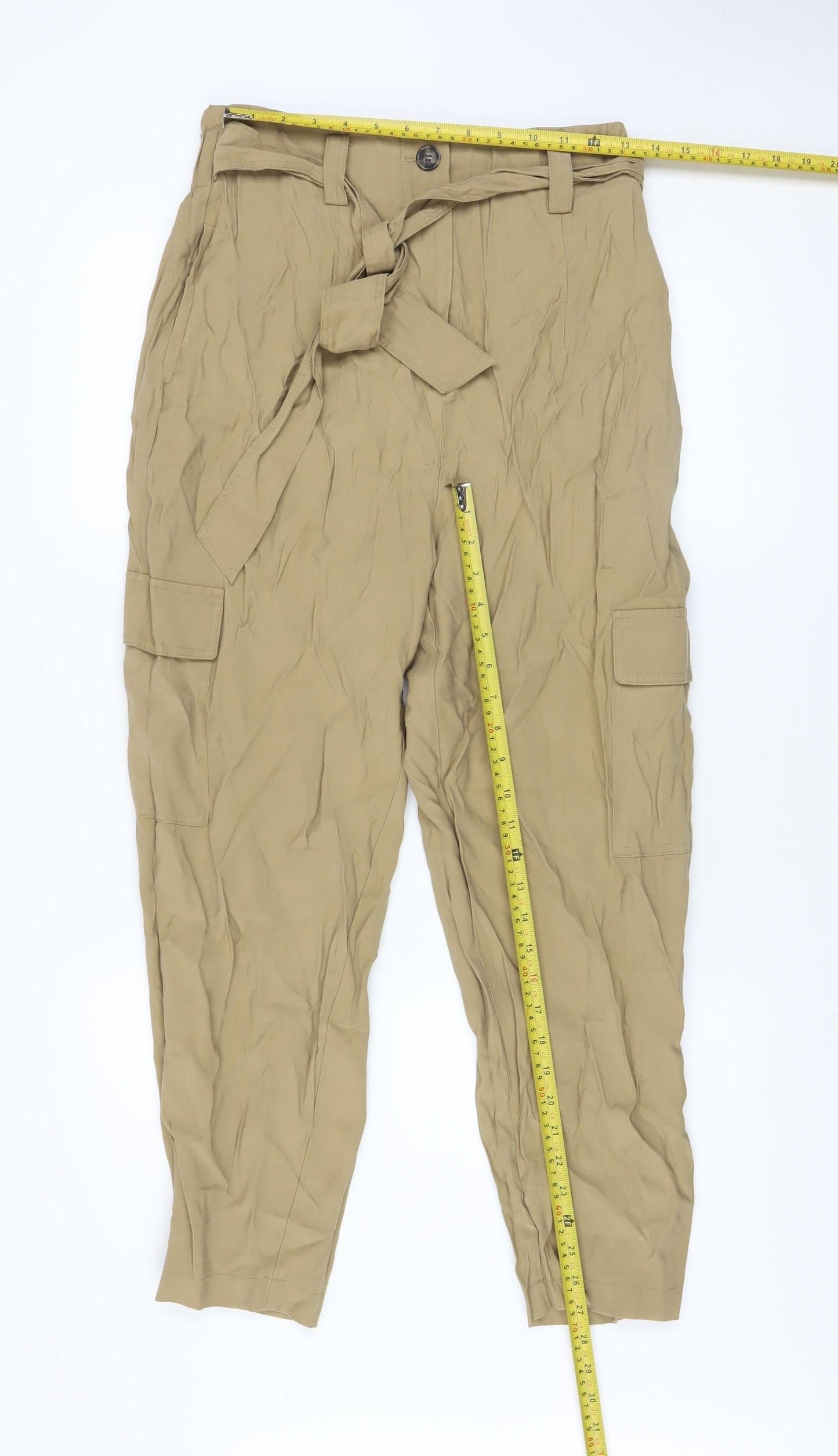 Womens UK Size 12 Dunnes Regular Fit Cargo Beige Trousers