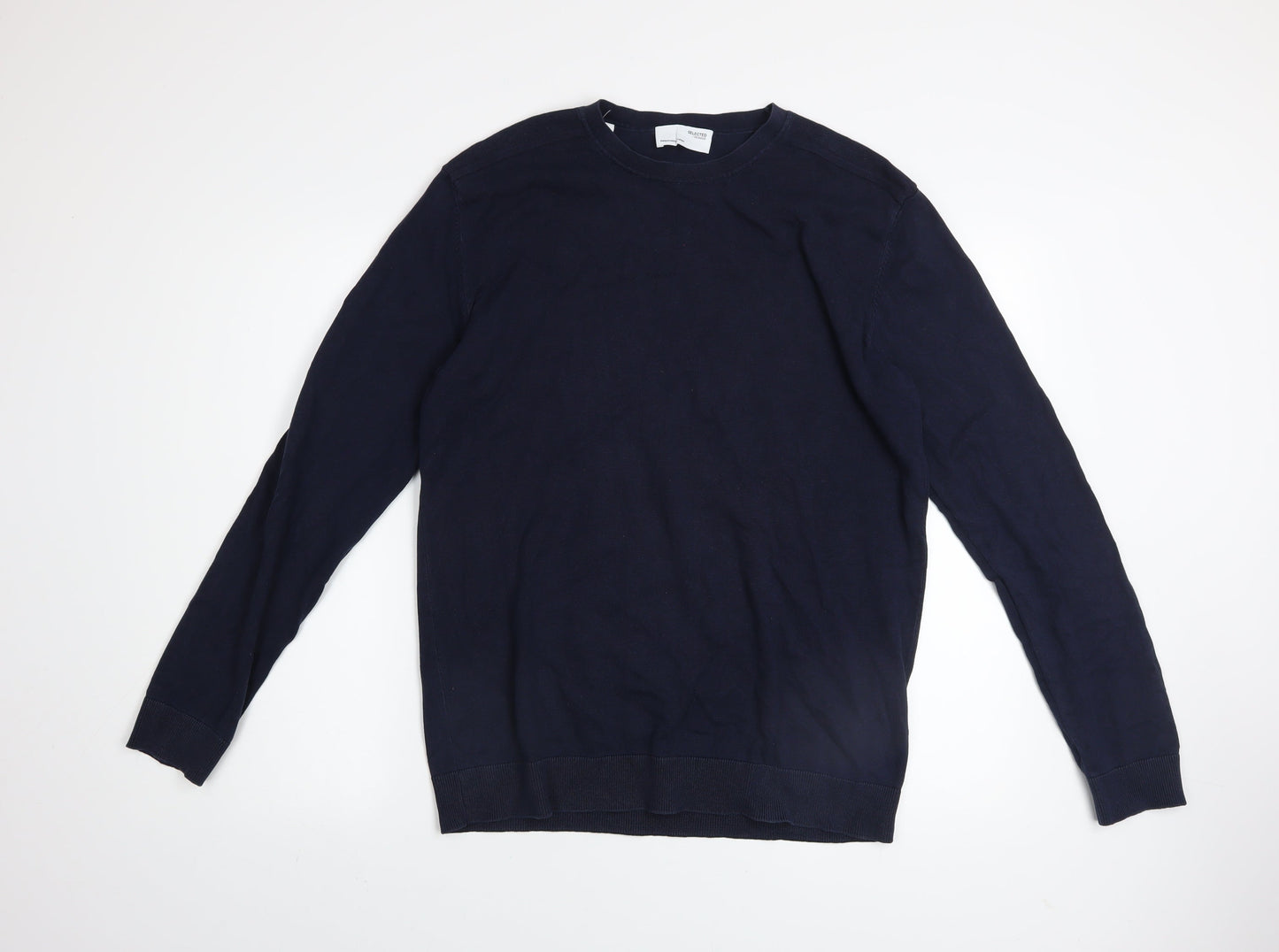 Mens UK Size L Selected Homme Blue Pullover Jumper