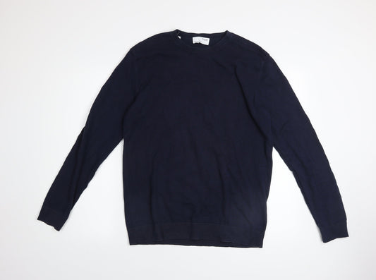 Mens UK Size L Selected Homme Blue Pullover Jumper