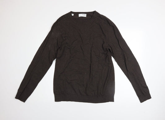 Mens UK Size L Selected Homme Brown Pullover Jumper