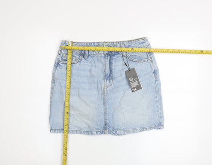 Primark Women Blue Size 10 Denim Short Pencil Skirt