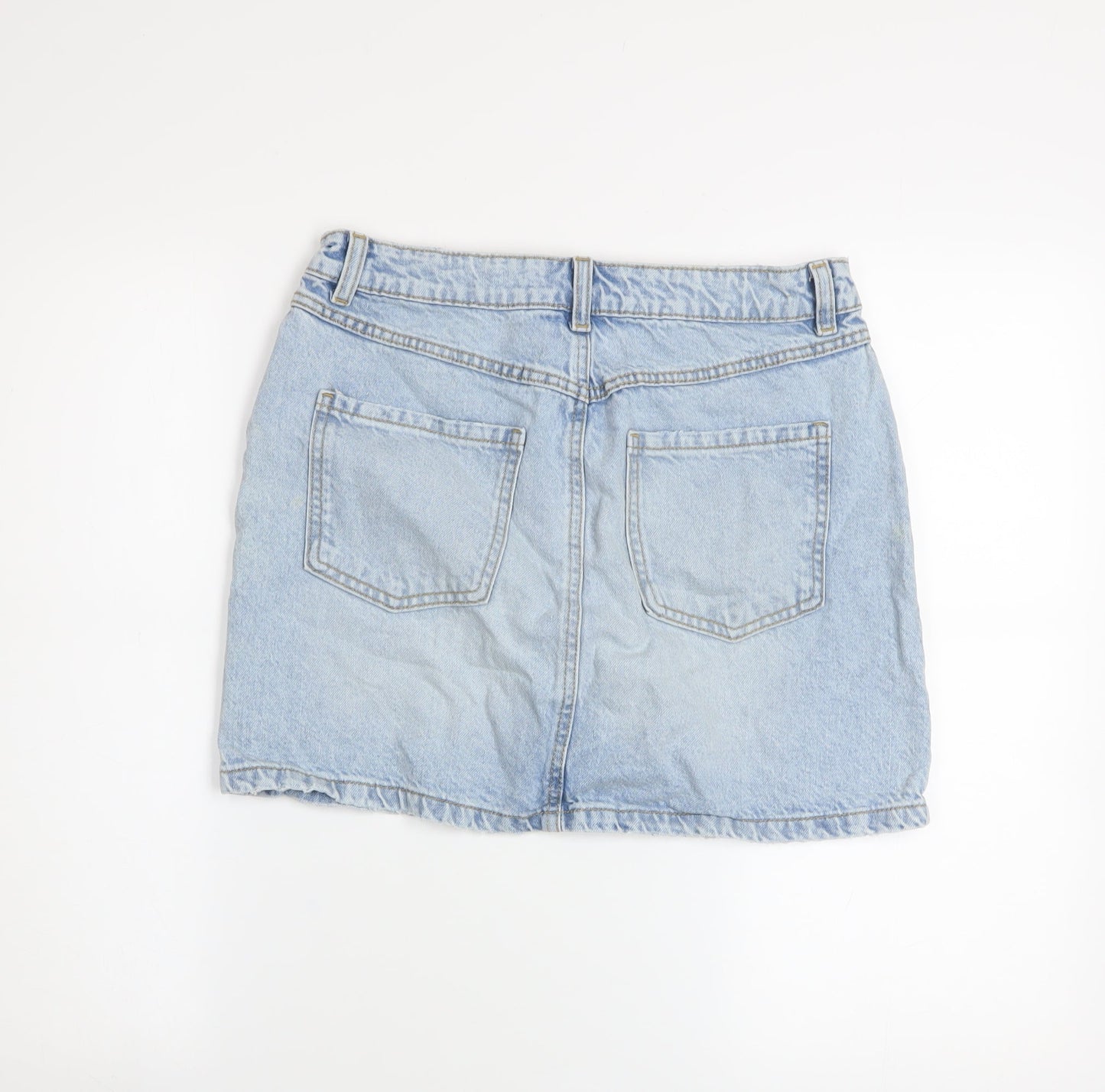 Primark Women Blue Size 10 Denim Short Pencil Skirt