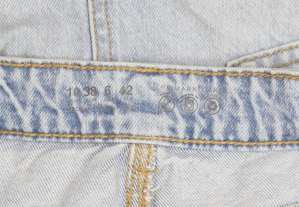 Primark Women Blue Size 10 Denim Short Pencil Skirt