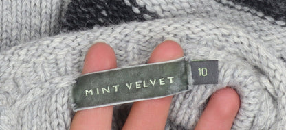 Womens UK Size 10 Mint Velvet Grey Cardigan Jumper