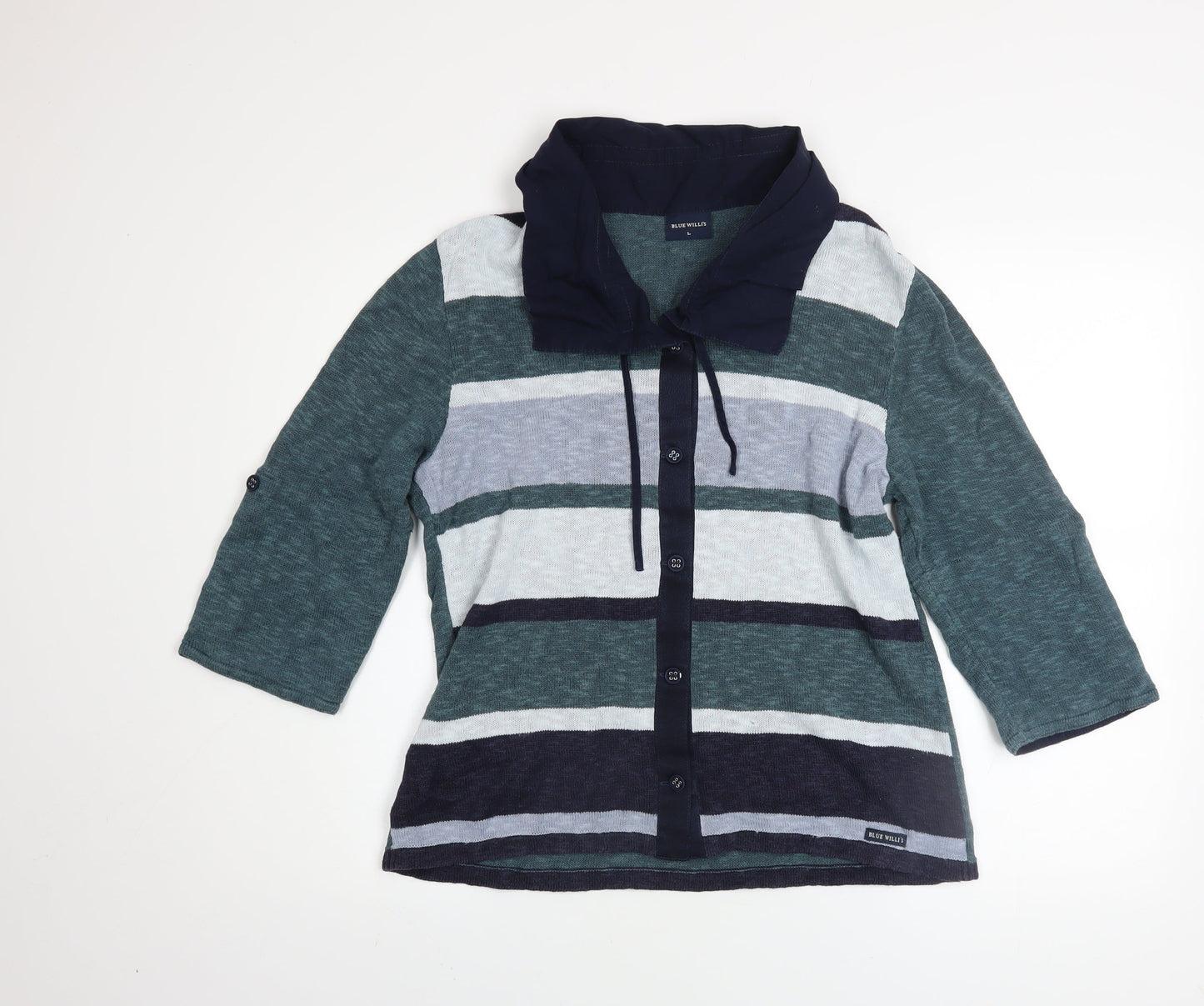 Mens UK Size L Blue Willi's Blue Cardigan Jumper