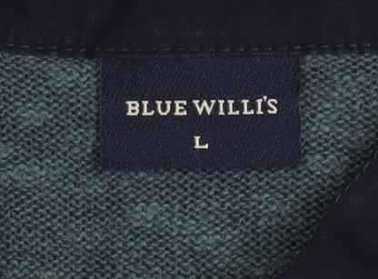 Mens UK Size L Blue Willi's Blue Cardigan Jumper